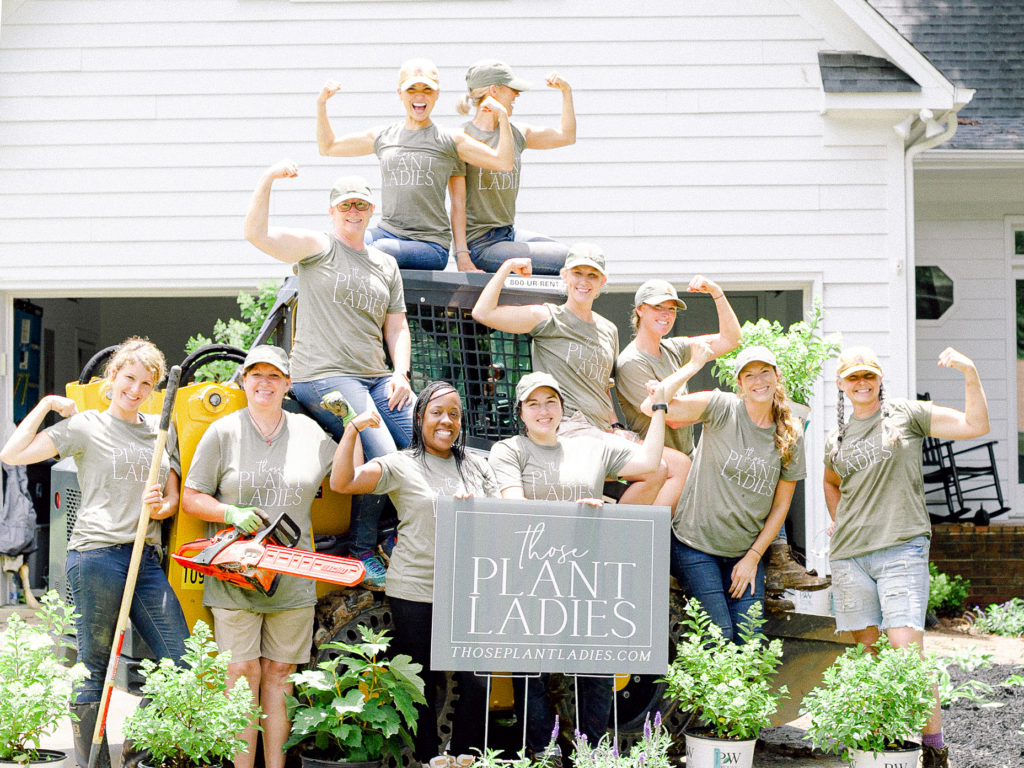 Those Plant Ladies installation crew at The Hickory House