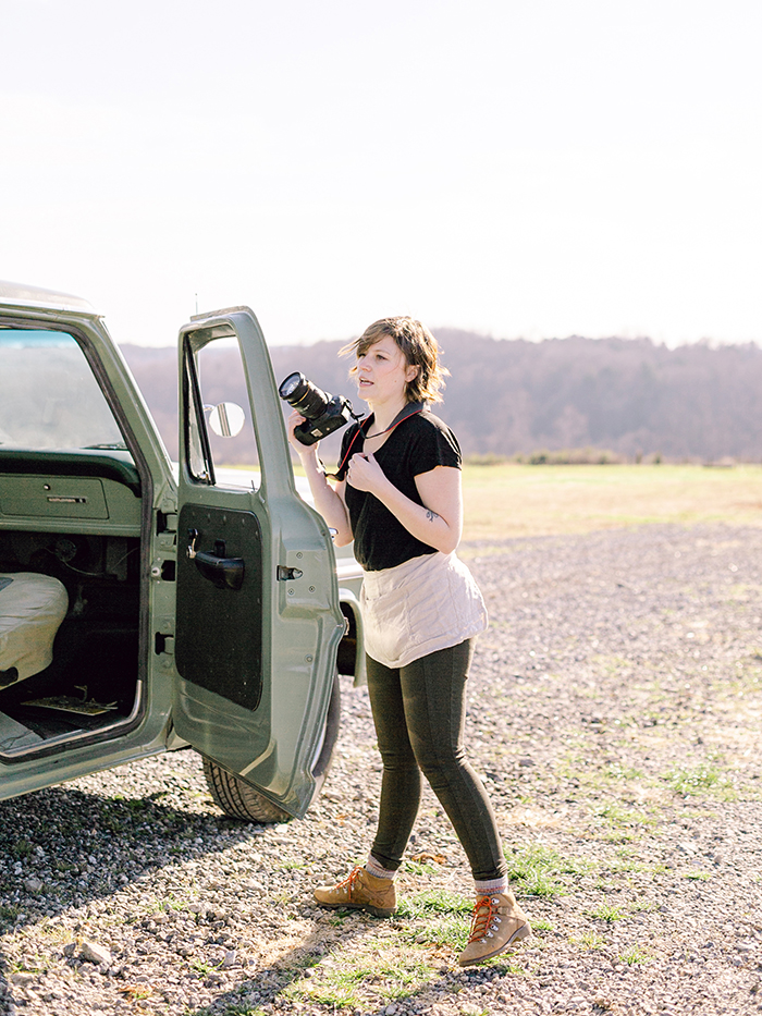 Creative director Joni from Arc House Collective directing the photoshoot.