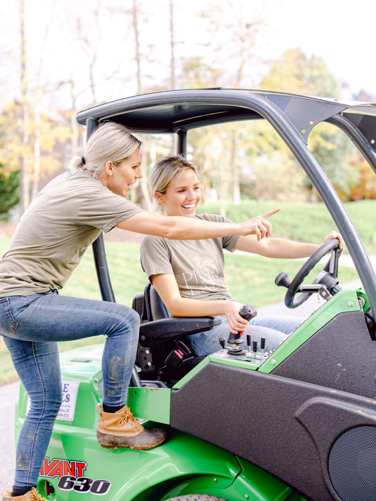 Fawn and Heather, CEOs of Those Plant Ladies, using the Avant Loader 630.