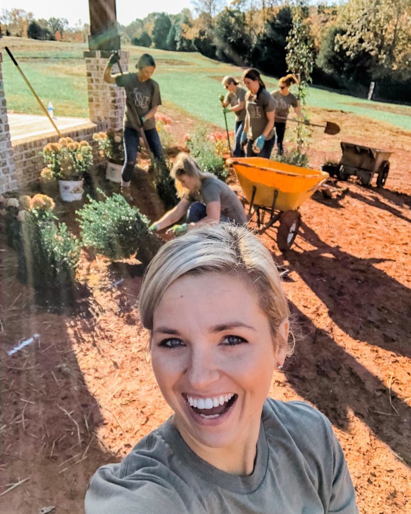 Fawn of Those Plant Ladies with her first all-female landscape crew.