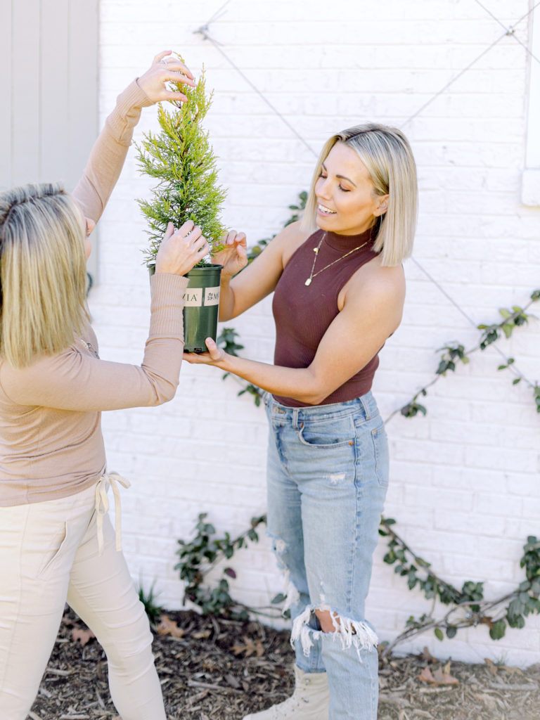Heather and Fawn of Those Plant Ladies with Monrovia's Donard Gold Monterey Cypress.
