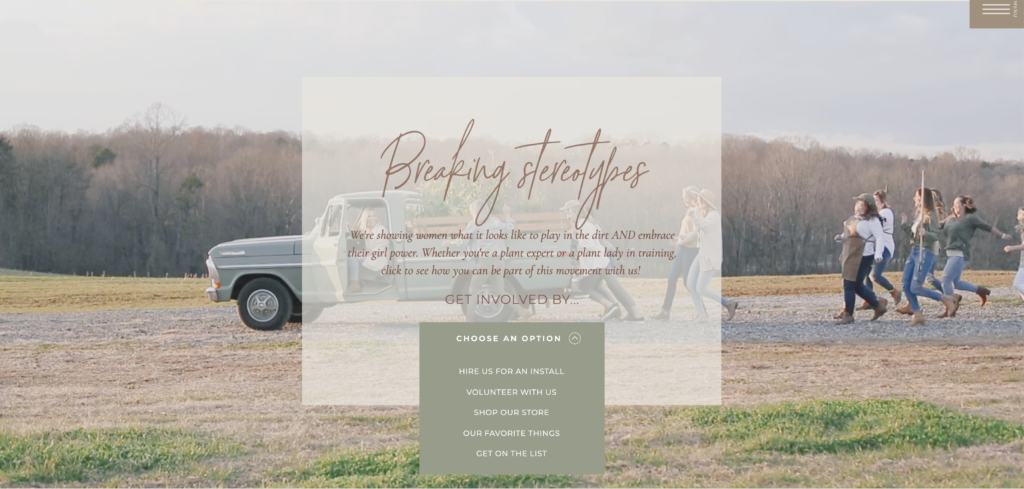 The home page for Those Plant Ladies new website.