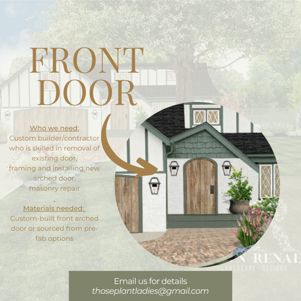 Infographic with details about the front door for the local HGTV-inspired TV show created by Those Plant Ladies.