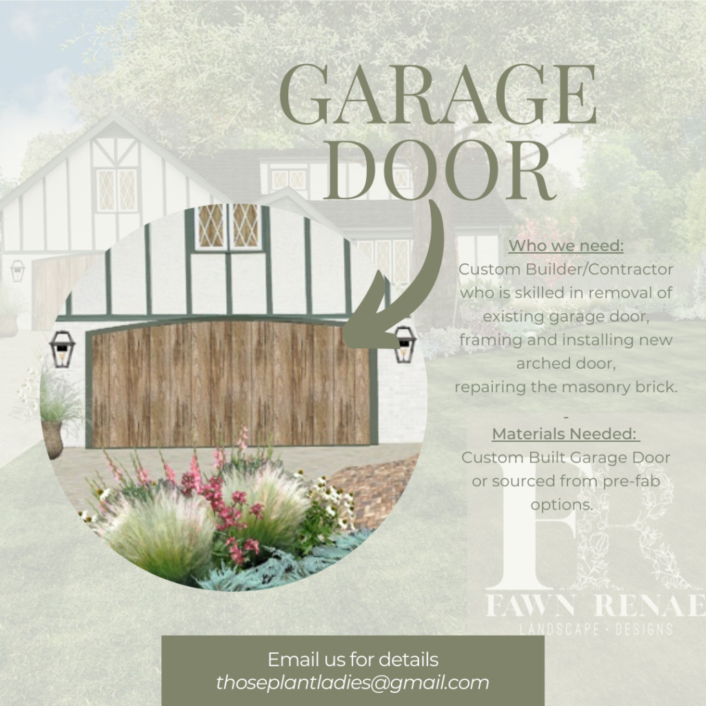Infographic with details about the garage door for the local HGTV-inspired TV show created by Those Plant Ladies.
